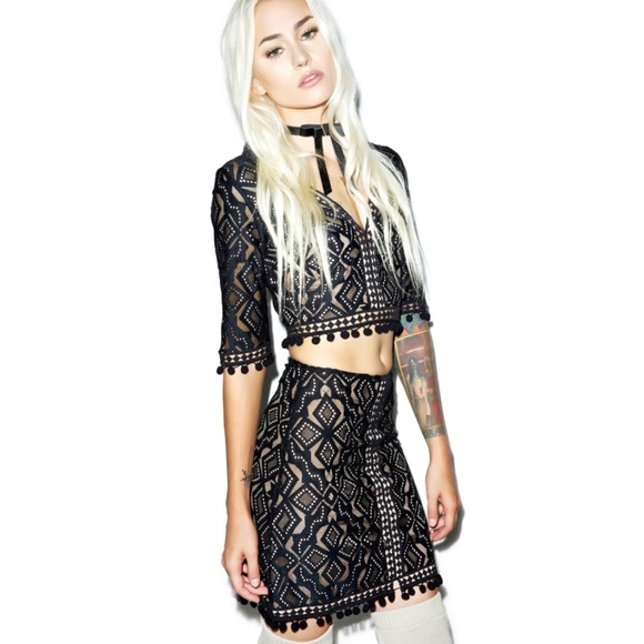 For Love And Lemons Dresses & Skirts - For Love & Lemons Florence Mini Skirt Crochet Lace